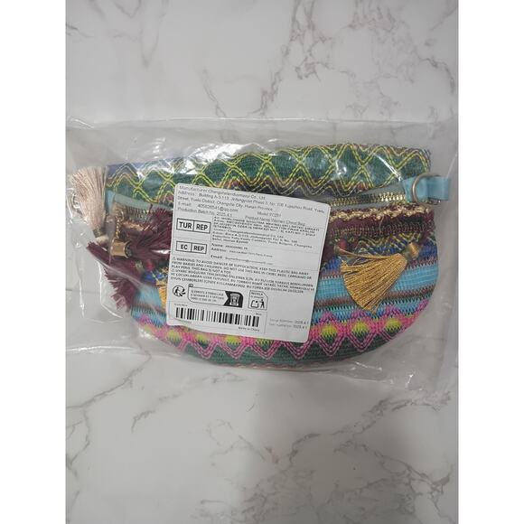 Boho Bag with Tassles & Adjustable Shoulder Strap - NEW - Picture 4 of 4